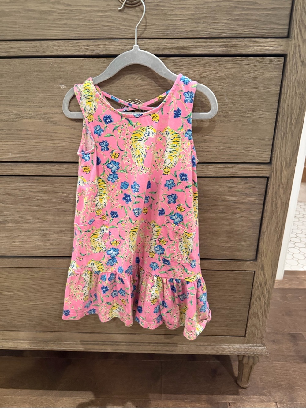Lilly Pulitzer Pink Floral & Tiger Print Sleeveless Dress